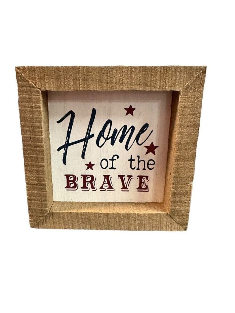 Patriotic Mini Sign 5" Rustic Primitive USA July 4th Tiered Tray Decor Americana